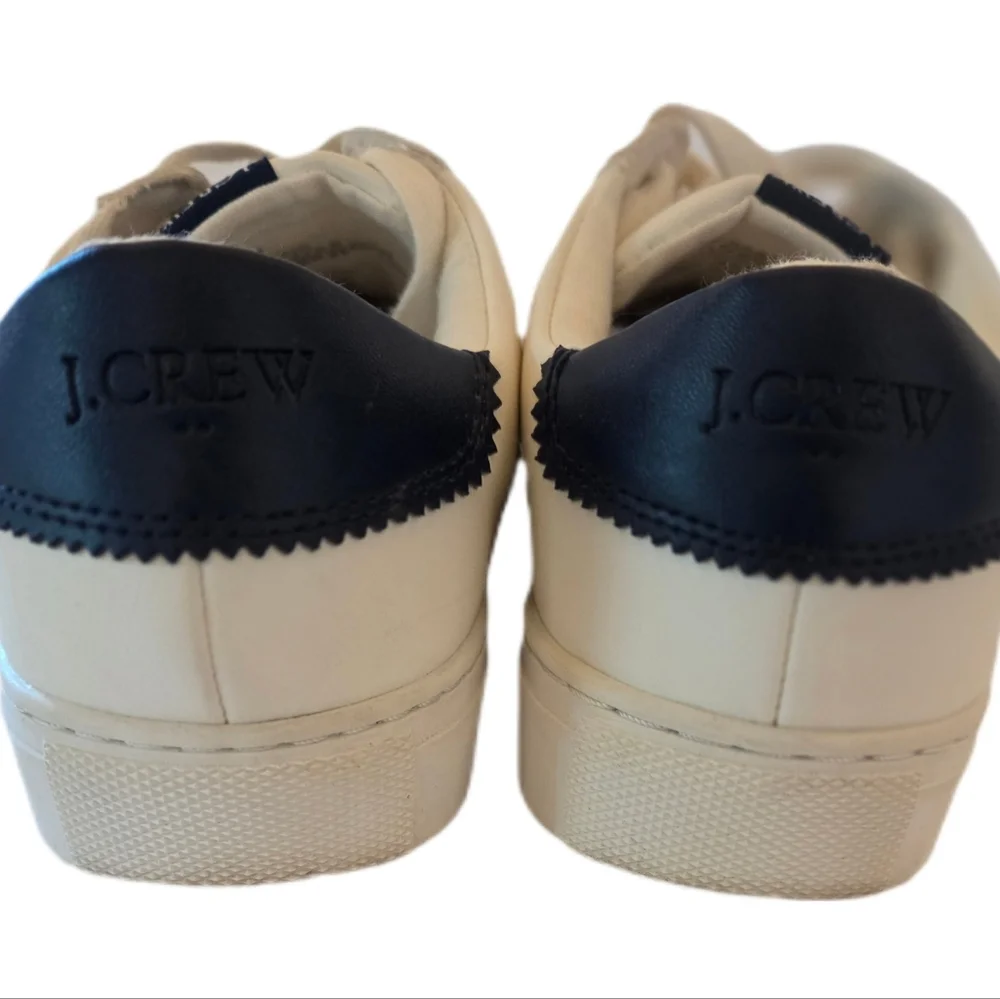 J Crew Factory Striped Road Trip Sneakers White with Multicolor Stripes Sz 7.5